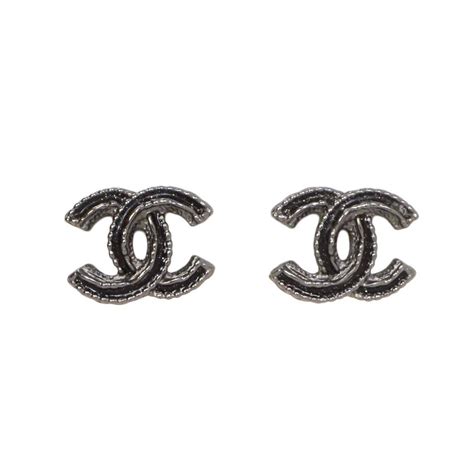 black chanel post earrings|Stud earrings .